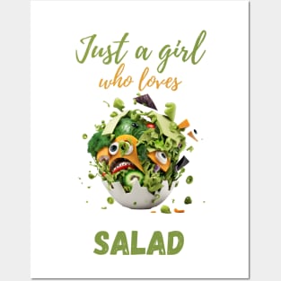 Just A Girl Who Loves Salad Posters and Art